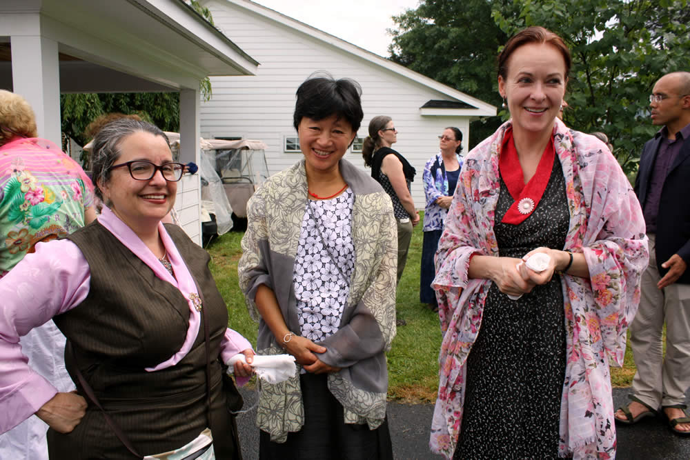 Sangha members Katie Calkins, Krista Ma and Elisabeth Pachon.