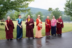 Samten Tse nuns and Zuzana Dankova and Lopöns Barbara Ryan and Helen Berliner.