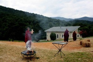 Serkyem offerings during the consecration ceremony.