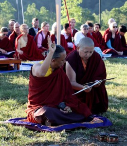 HE Dzigar Kongtrul Rinpoche and Mindrolling Jetsün Khandro Rinpoche during the ceremony.