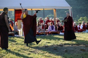 HE Dzigar Kongtrul Rinpoche during the land blessing ceremony.