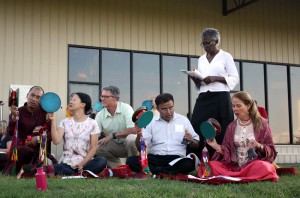 Ven. Thrinley Gyaltsen la and students.