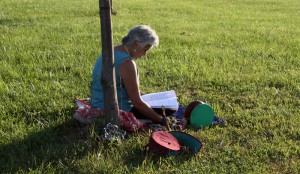 A student reviewing the liturgy.