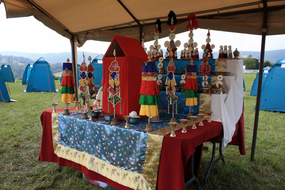 The shrine at the center of the encampment.