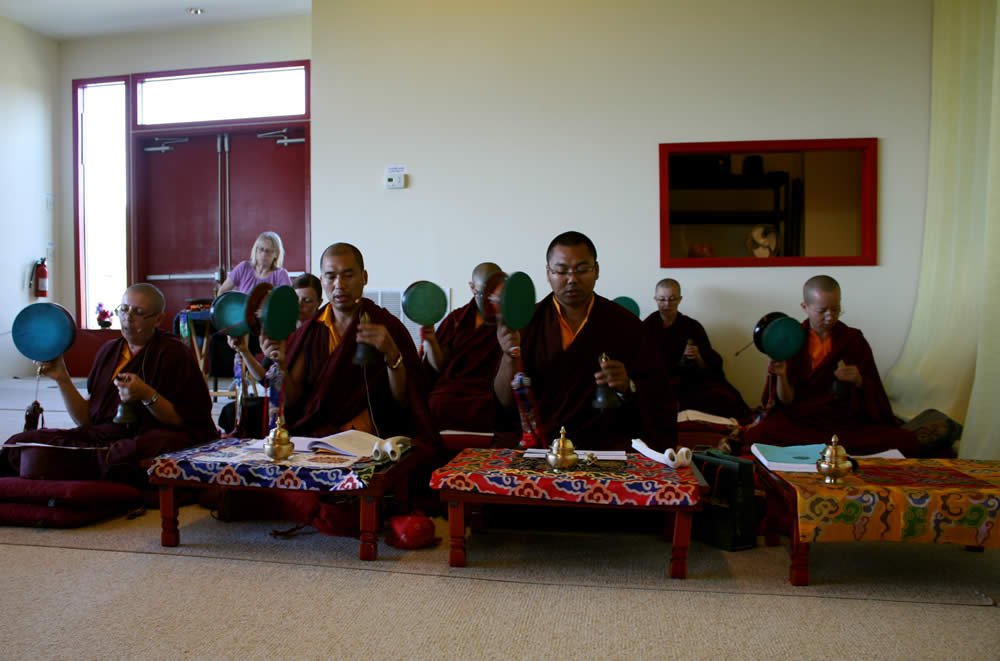 The Mindrolling monks and nuns of Samten Tse at the Annual Retreat.