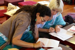 Students practicing the Tibetan language.