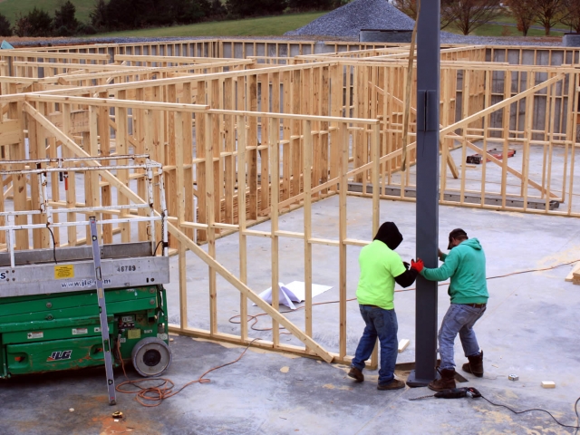 Positioning a vertical beam. November 2016