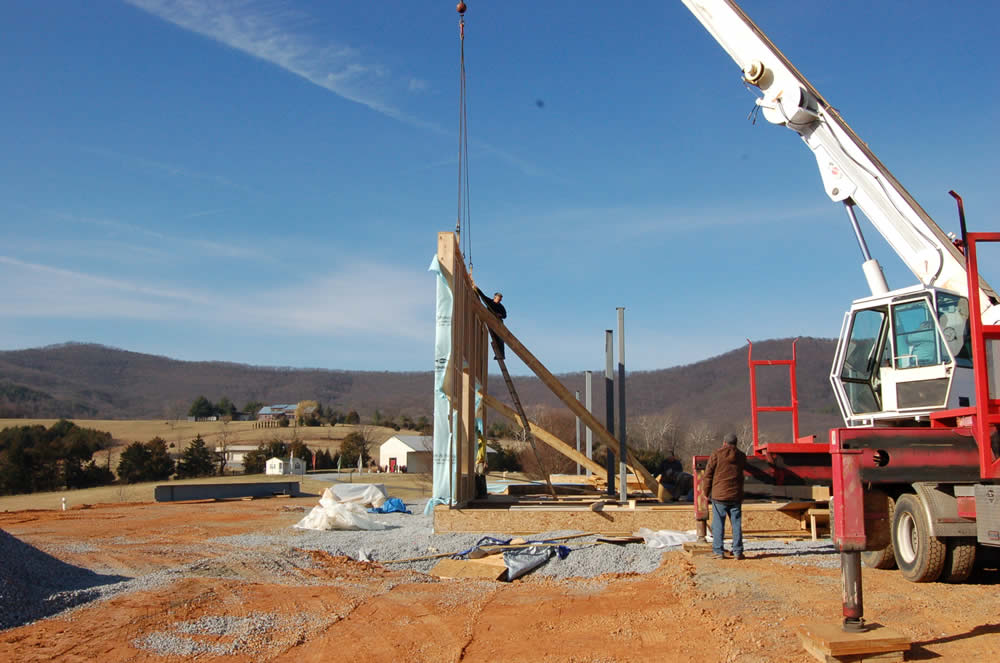 25 FEBRUARY—Positioning a section of the northern wall.