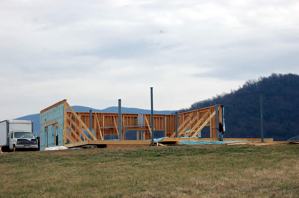 25 FEBRUARY—View of wall installation.