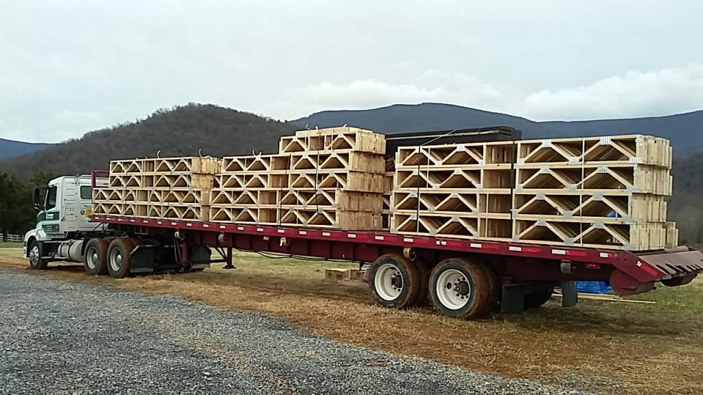 DECEMBER 12--First floor joists are delivered.