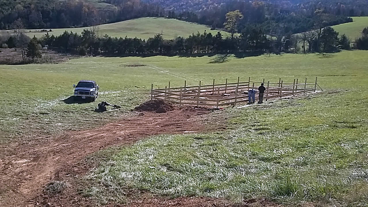 Preparing the septic field for the new temple