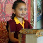 Minling Jetsün Rinpoche during prayers on Dungse Rinpoche's 3rd birthday