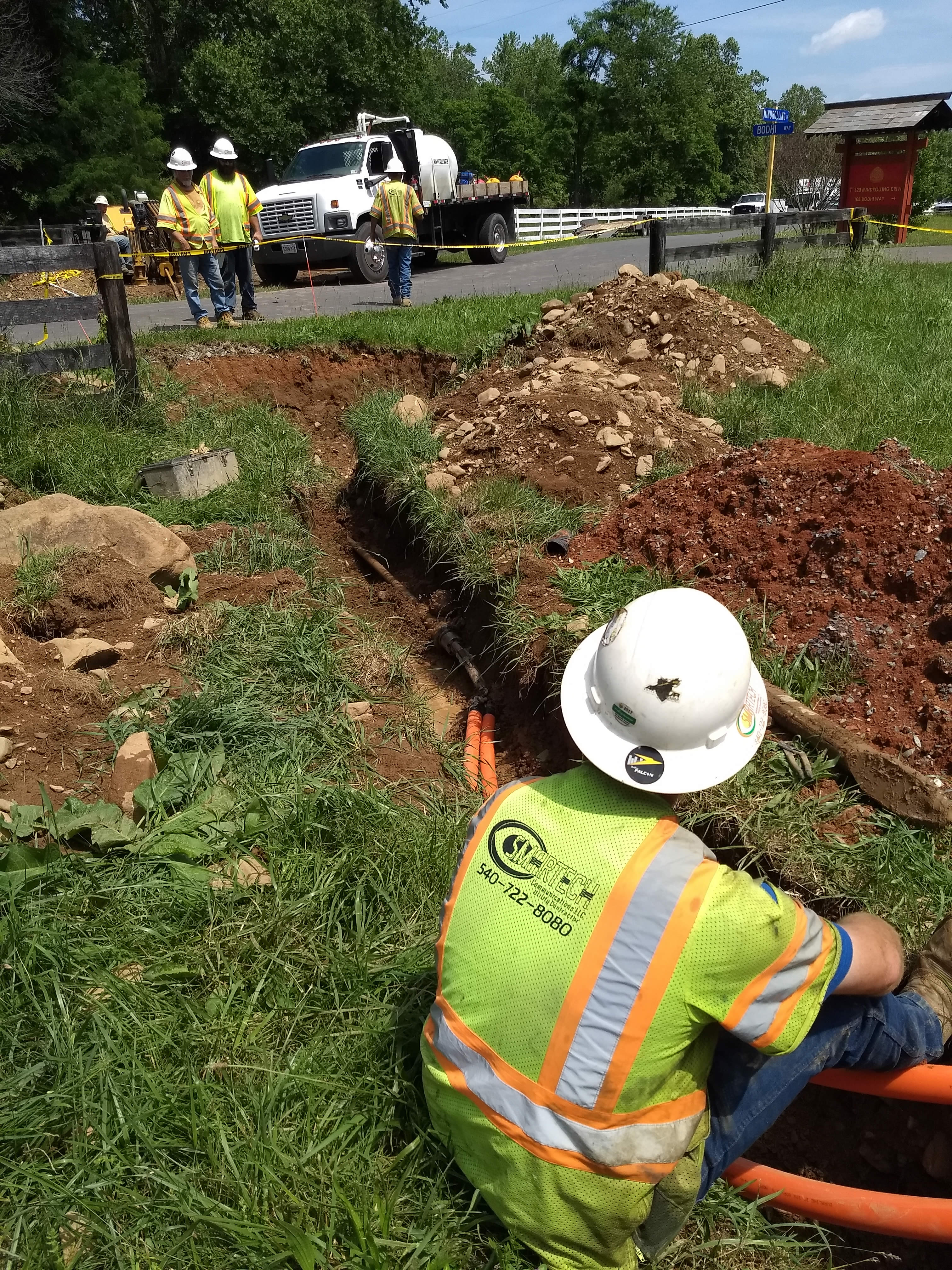 Horizontal drill emerges at opposite side of Mindrolling Drive