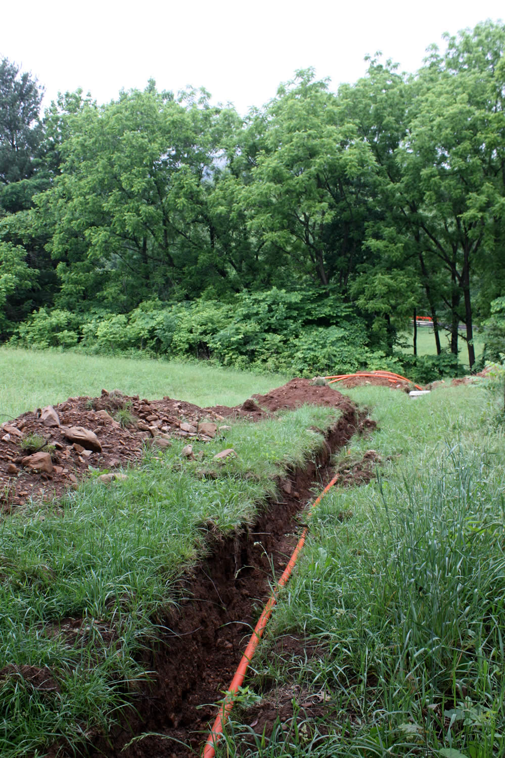 View of trench and conduit along Bodhi Way