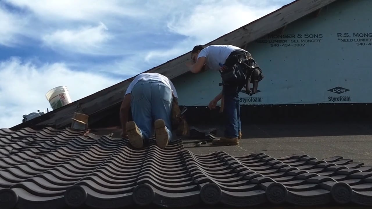 Temple Roof Tile Installation, September 2018