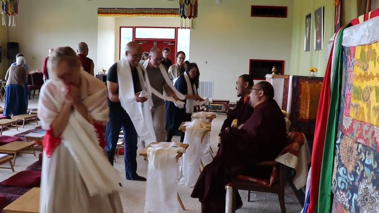 Mindrol Lekshey 2019 - Offering Katags to Mindrolling Monks