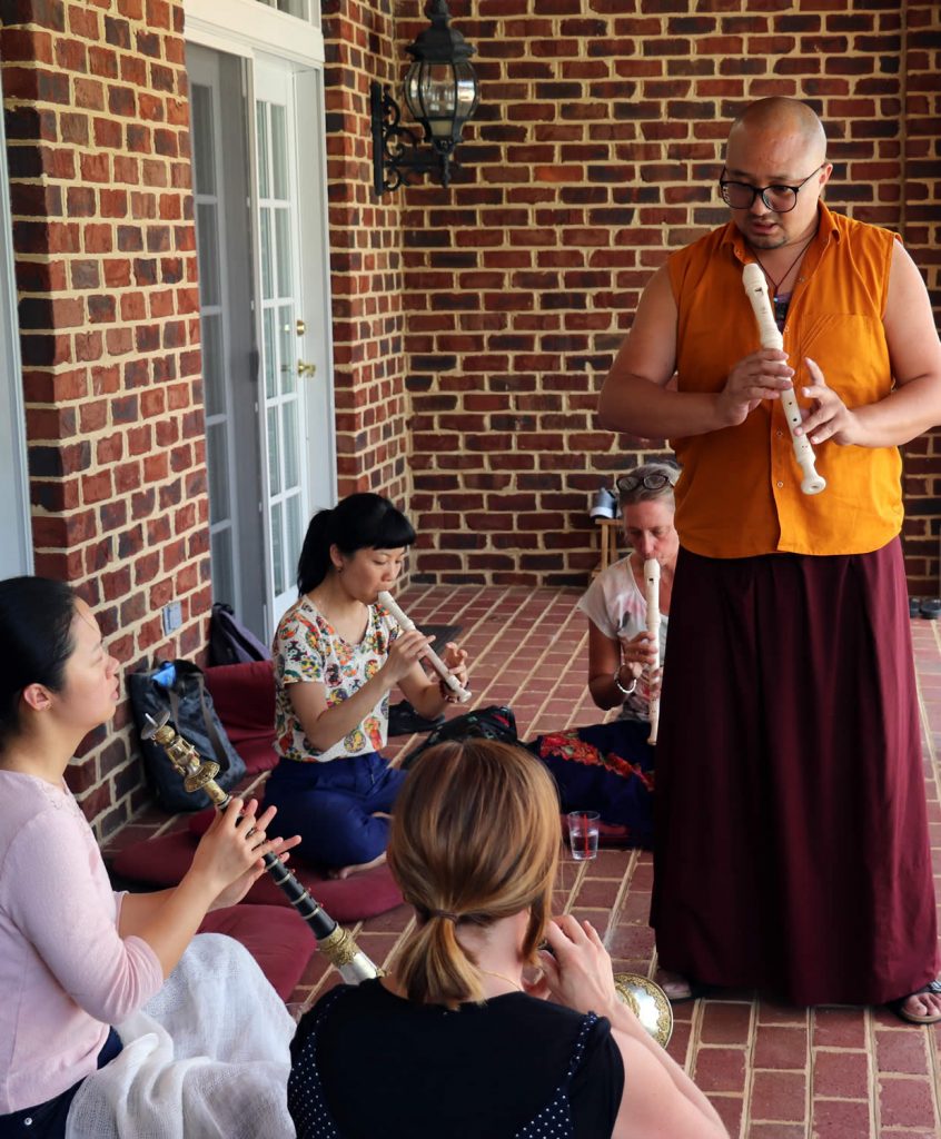 Ven. Lama Sonam Tobgay teaching the gyaling class.